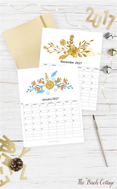 Download Your Free 2017 Printable Monthly Calendar