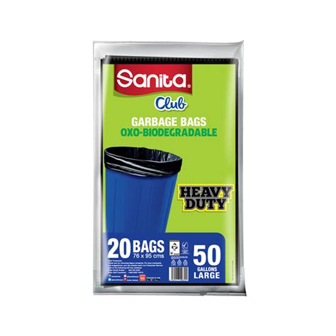 Sanita Club Garbage Bags Oxo Biodegradable Large 50 Gallons Size 76 X