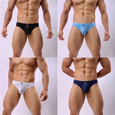 4pcs Men Underwear Briefs Bikini High Quality Breathable Comfortable Solid Sexy Jockstrap