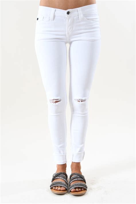 Ultimate Distressed White Jeans The Pulse Boutique