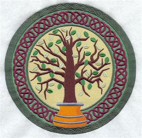 Celtic Tree Of Life Machine Embroidered Quilt Blocks