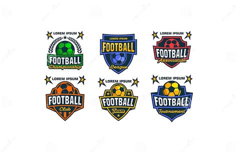Football Sports Logo Badge Set Stock Vector Illustration Of Badge