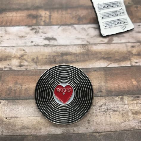 Love Music Vinyl Record Enamel Pin Music Heart Musician T