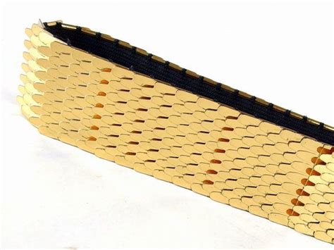 Vintage 1980s Gold Fish Scales Stretch Belt Modern Sizes Etsy