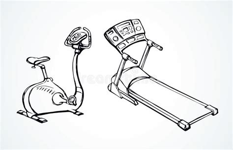 Exercise Bike Vector Drawing Stock Vector Illustration Of Physical