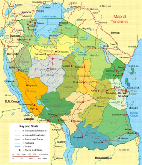 Tanzania Political Map •