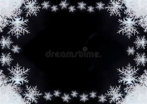 Frame With Snowflakes Natural Snow Design Stock Photo Image Of