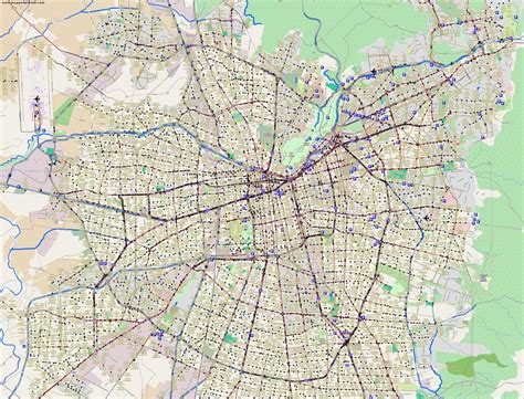 Santiago Mappa Della Metropolitana Santiago Del Cile
