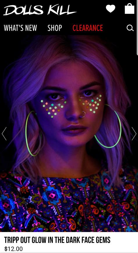 rainbow dotted under eye glow in the dark face gems face gems glow in the dark led clothing