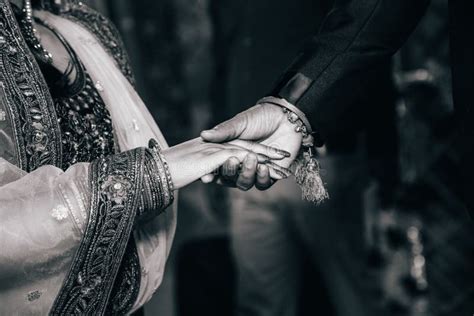 Close Up Of Indian Couple S Hands At A Wedding Stock Image Image Of