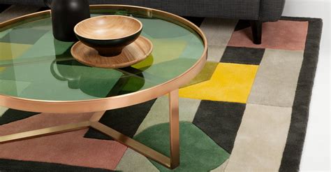 Accent your living room with a coffee, console, sofa or end table. Aula Coffee Table, Brushed Copper and Green Glass | made ...