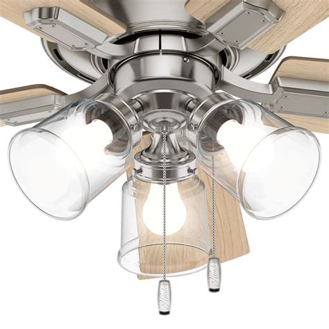 Hunter 42 Inch Brushed Nickel Led Ceiling Fan With Light 52154
