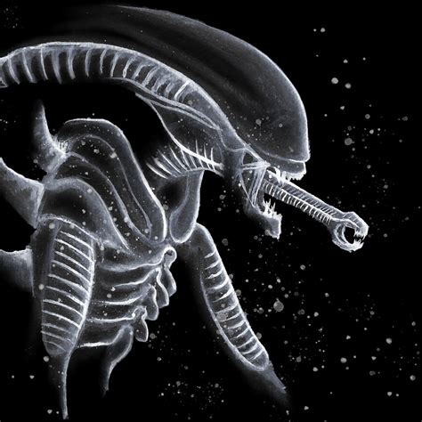 Xenomorph With Inner Mouth Dark Edition Inspired By Alien Etsy