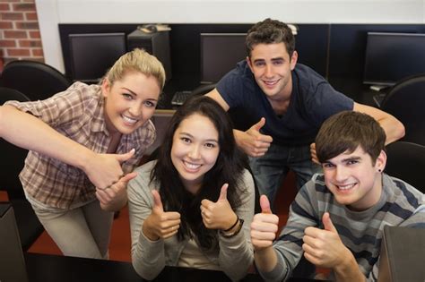 Premium Photo Students Giving Thumbs Up