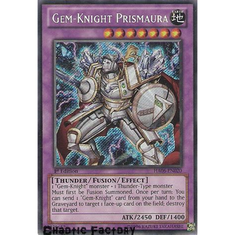 Gem Knight Prismaura Ha06 En020 Secret Rare 1st Edition Nm