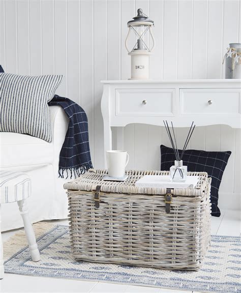 Hampshire Navy And White Check Wool Throw From The White Lighthouse