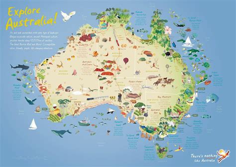 Australien Tourist Map Touristische Landkarte Von Australien
