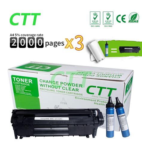 Save on our amazing hp® laserjet 1018 printer toner cartridges with free shipping when you buy now online. 1 set Compatible Q2612A toner cartridge + 2 powder for hp ...