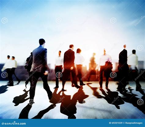 Business People Commuter Travel Walking Corporate City Concept Stock
