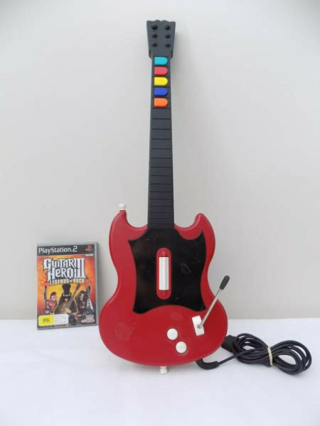 Ps2 Playstation 2 Wired Guitar Hero Controller Red Game Tested Starboard Games