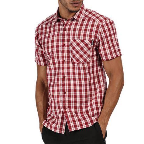 Red Short Sleeved Checked Shirt Brandalley