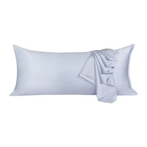 Unique Bargains Zippered Silky Satin Body Pillow Case Light Gray 21 X 54