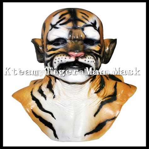 Latex Realistic Khan The Beast Carnivore Tiger Mask Halloween