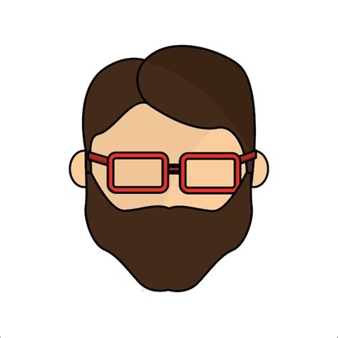 Premium Vector People Avatar Face Men With Glasses Icon
