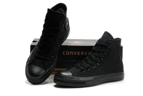 Black Converse All Star High Tops Monochromatic Canvas Sneakers