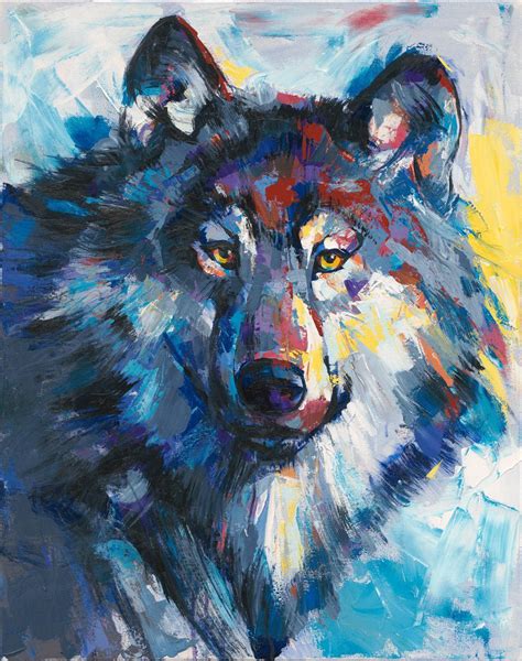 Wolf Painting I Did 24x30” Acrylic Rwolves