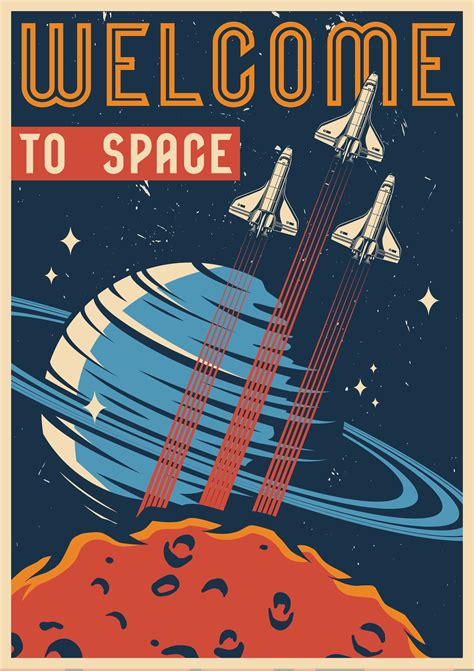 Retro Space Travel Poster Retro Poster Vintage Space Poster Retro Space Posters