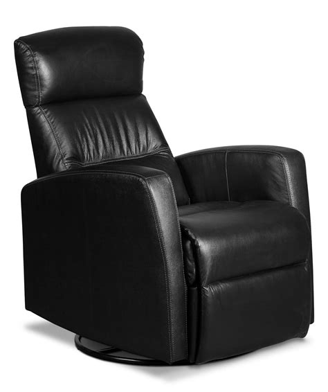 Leather swivel recliner chair reclining black w arms footrest lounge oversized the director's swivel with many position of sitting. Penny Genuine Leather Swivel Rocker Reclining Chair ...
