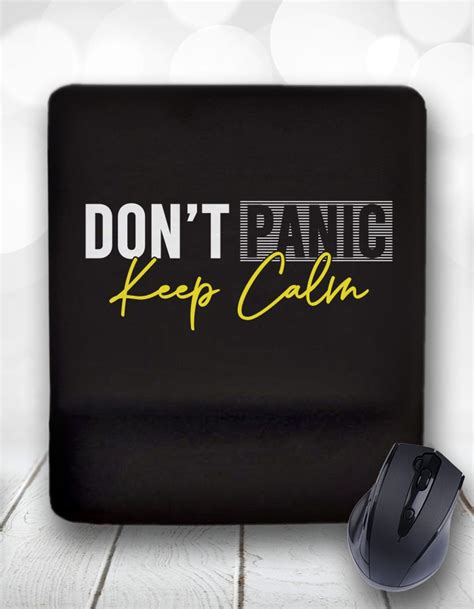 Keep Calm Dont Panic Bilek Destekli Mouse Pad Ve Kupa Bardak Kişiye