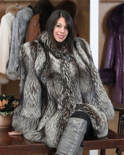 daria fox fur coat fur coats deep winter silver fox fur fashion cloak fur jacket boss lady