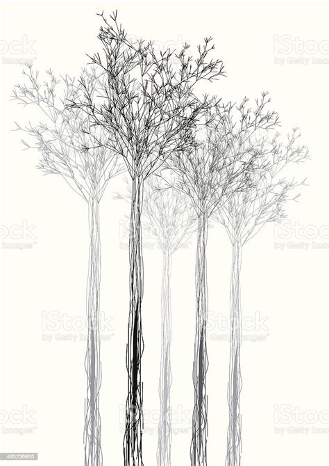 Abstract Black And White Tree Shape Background Stock Illustration