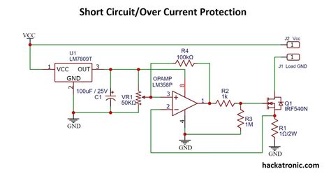 Over Currentshort Circuit Protection Using Lm358 Opamp Hackatronic