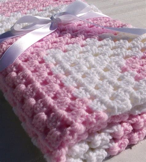 Baby Girl Blanket Pink Crochet Afghan By Candacescloset On Etsy