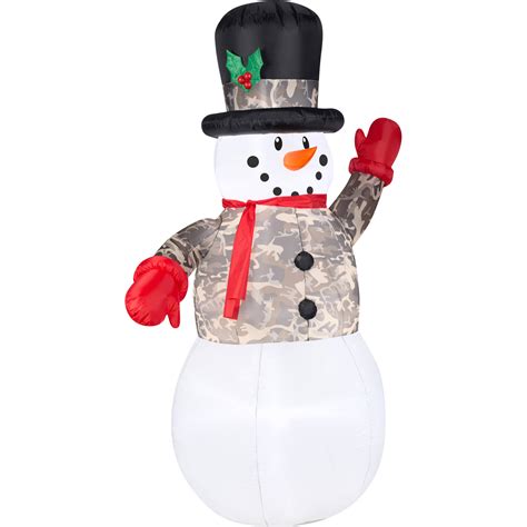 7' Airblown Inflatable Snowman in Camo Christmas Inflatable - Walmart.com - Walmart.com