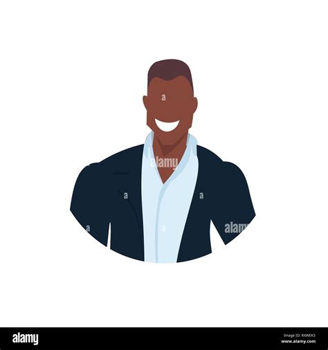 African American Businessman Face Avatar Smiling Young Business Man