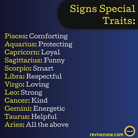 Traits Characteristics Of Each Zodiac Sign Zodiac Traits Personality Characteristics