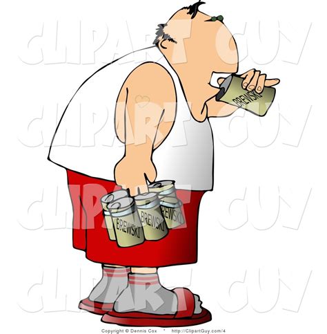 Clip Art Of A Man Chugging A Six Pack Of Beer By Djart 4