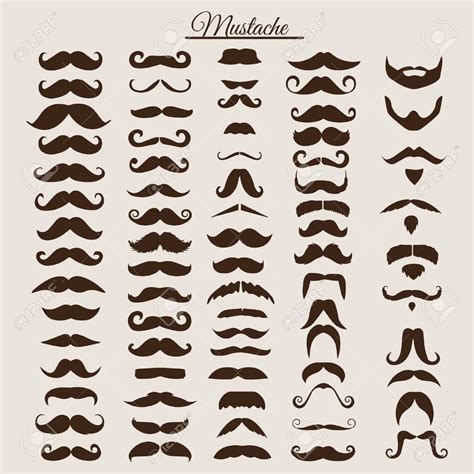 Set Of Vintage And Retro Mustache For Hipster Style Design