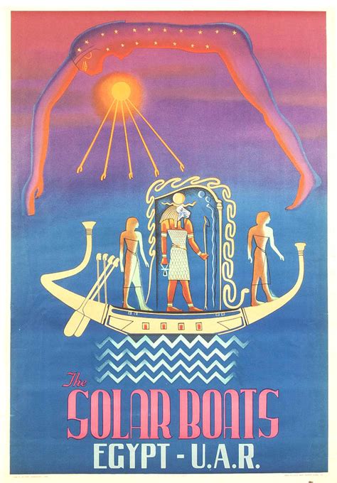 the solar boats egypt vintage travel poster digital art by siva ganesh