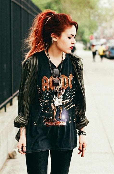 Grunge Acdc Leather Jacket Fashion Mode Dark Fashion Grunge Fashion