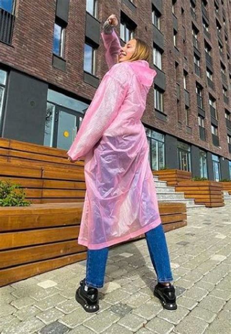 plastic mac pink plastic mantel pink raincoat pvc vinyl rain wear jackson adrian lady