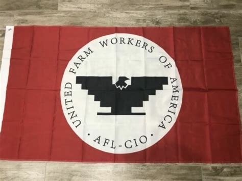 United Farm Workers Flag 3x5 Ft Ufw Union Black Eagle Logo Farmers