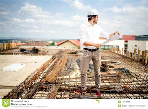 Civil Engineer Working On Construction Site Architect And Construction