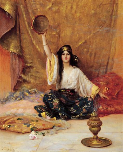 Arabian Pretty Girl Playing Music Egyptian Art Arabian Art Handmade Oil Painting On Canvas