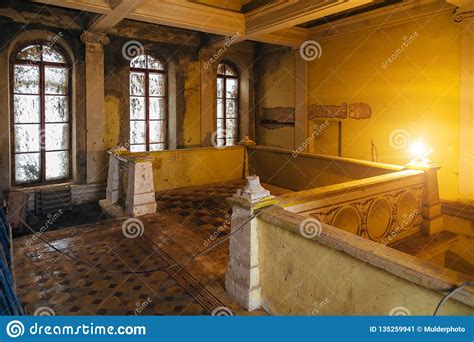Old Abandoned Mansion Interior Waiting For Reconstruction Stock Image