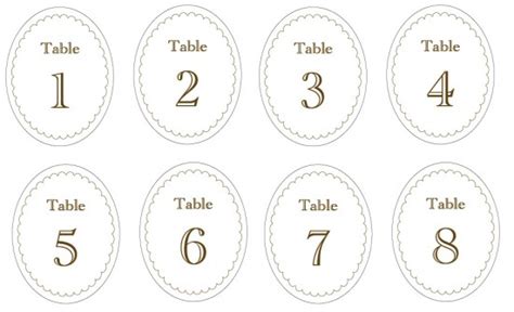 elegant printable table numbers kitty baby love